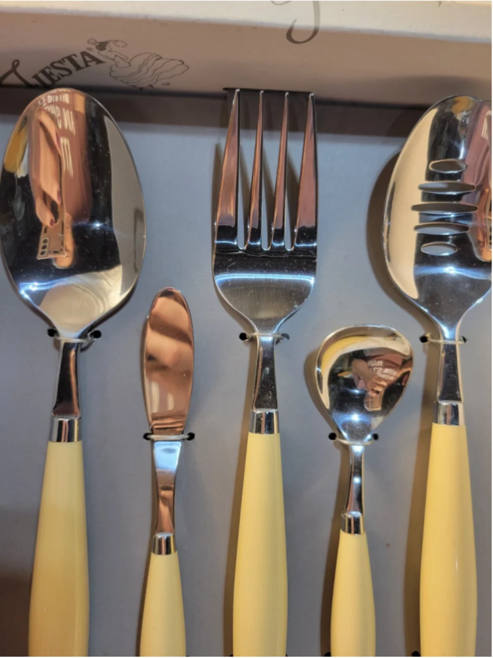 Fiesta 5 Piece Hostess Set Flatware Utensils Serving IVORY Homer Laughlin HLC